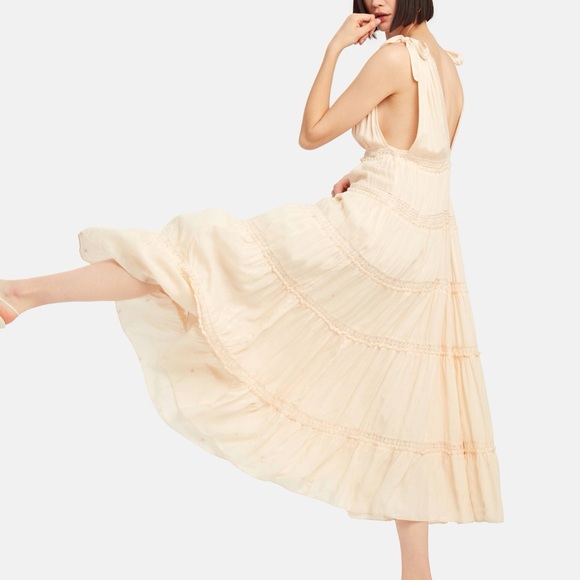 Free People Lily of The Valley Midi Dress - Peachy Keen - Xs - Picture 16 of 16